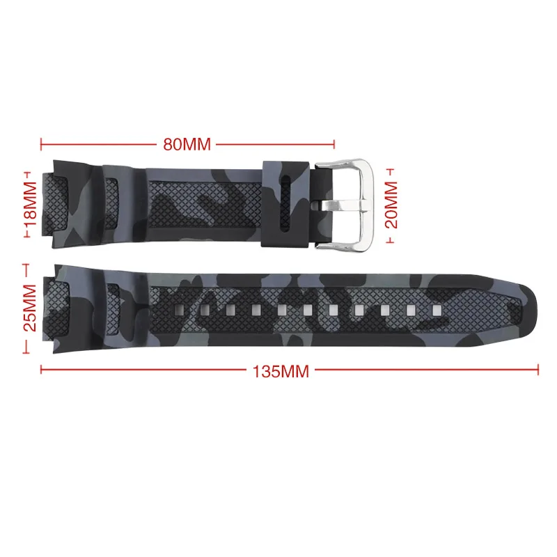 Soft Rubber Watch Strap for Casio SGW-300H W-735H AE-1200 AQ-S810W W215 MRW-200H AEQ110W Watch Band 18mm Silicone Wrist Bracelet