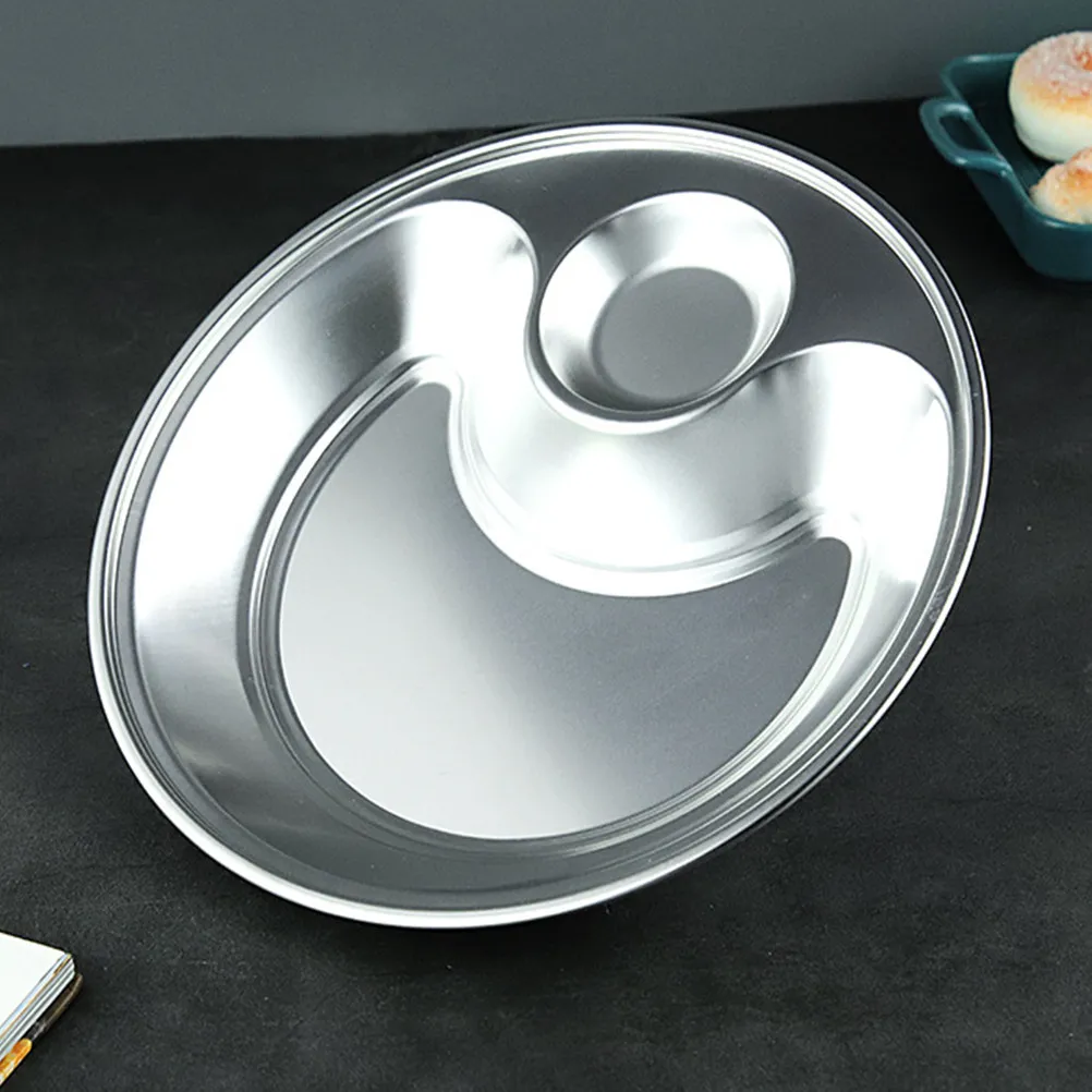 1 unidad de plato de acero inoxidable con bandeja de drenaje y enfriamiento para pollo frito, patatas fritas, sushi, dumplings, frutas y salsas