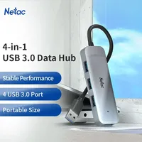 Netac 4 in 1 USB3.0 Data Hub Expander Splitter Plug Multi-port USB Extended Hub External Switching USB 3.0 Flash Drive Extension