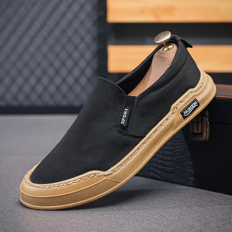 Black Canvas Shoes Women Slip On Flat Casual Black Fashion Platform Men Vulcanized Sneakers Zapatillas Mujer Tenis Loafers