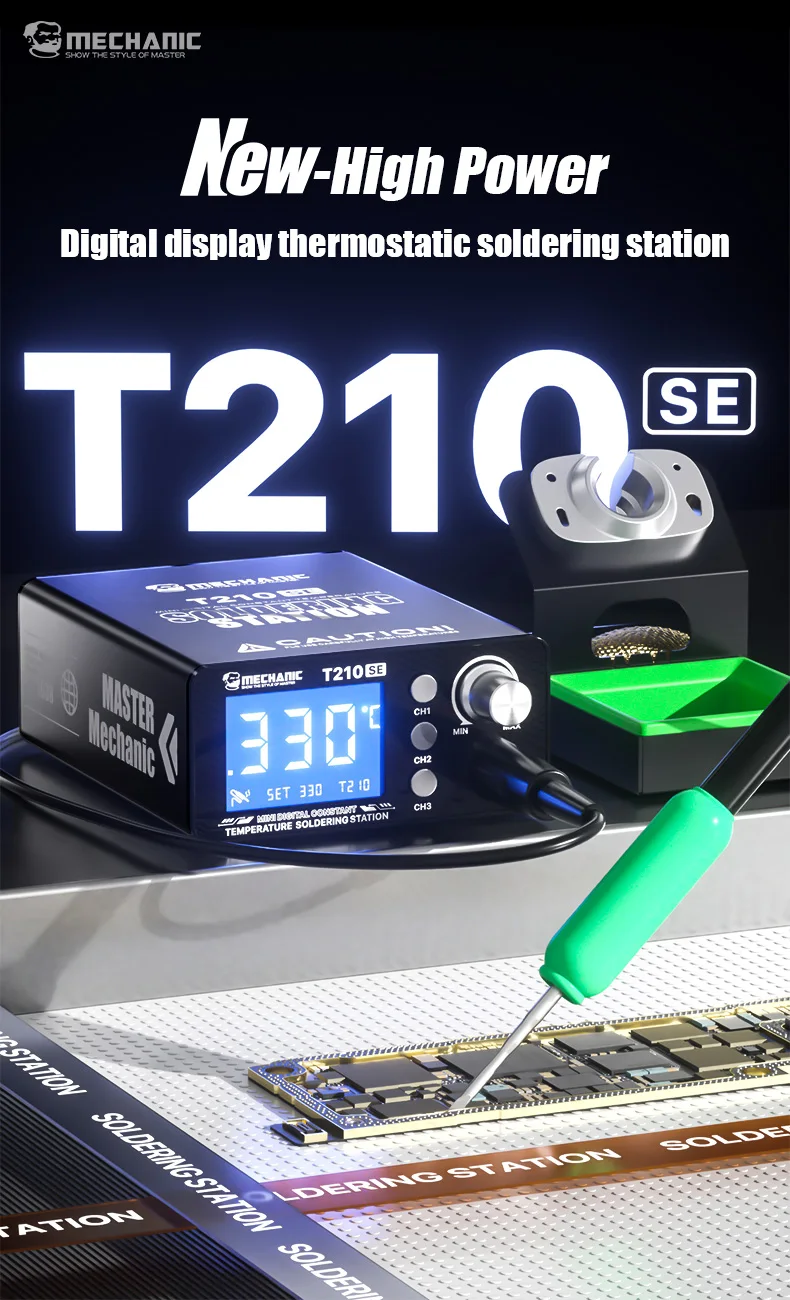MECHANIC OFFICIAL T210 SE Digital Soldering Station Mini Soldering Iron Tool Temperature Control For PCB Electronics Repair Tool