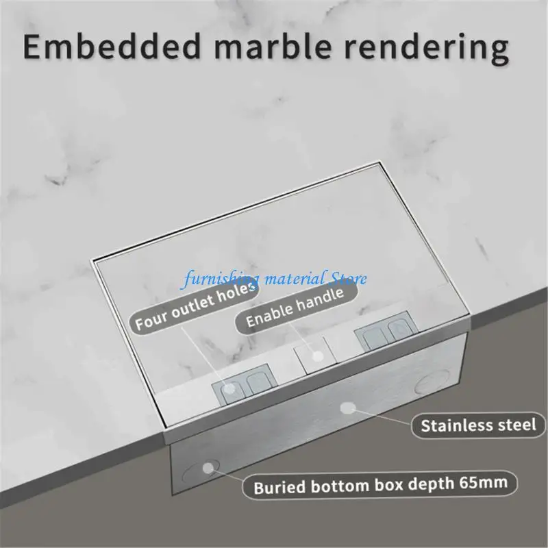 

Y5GD Embedded Flat Thin Floor Socket Stainless Steel Marble Floor Socket Box Flat Floor Concealed Socket for Home