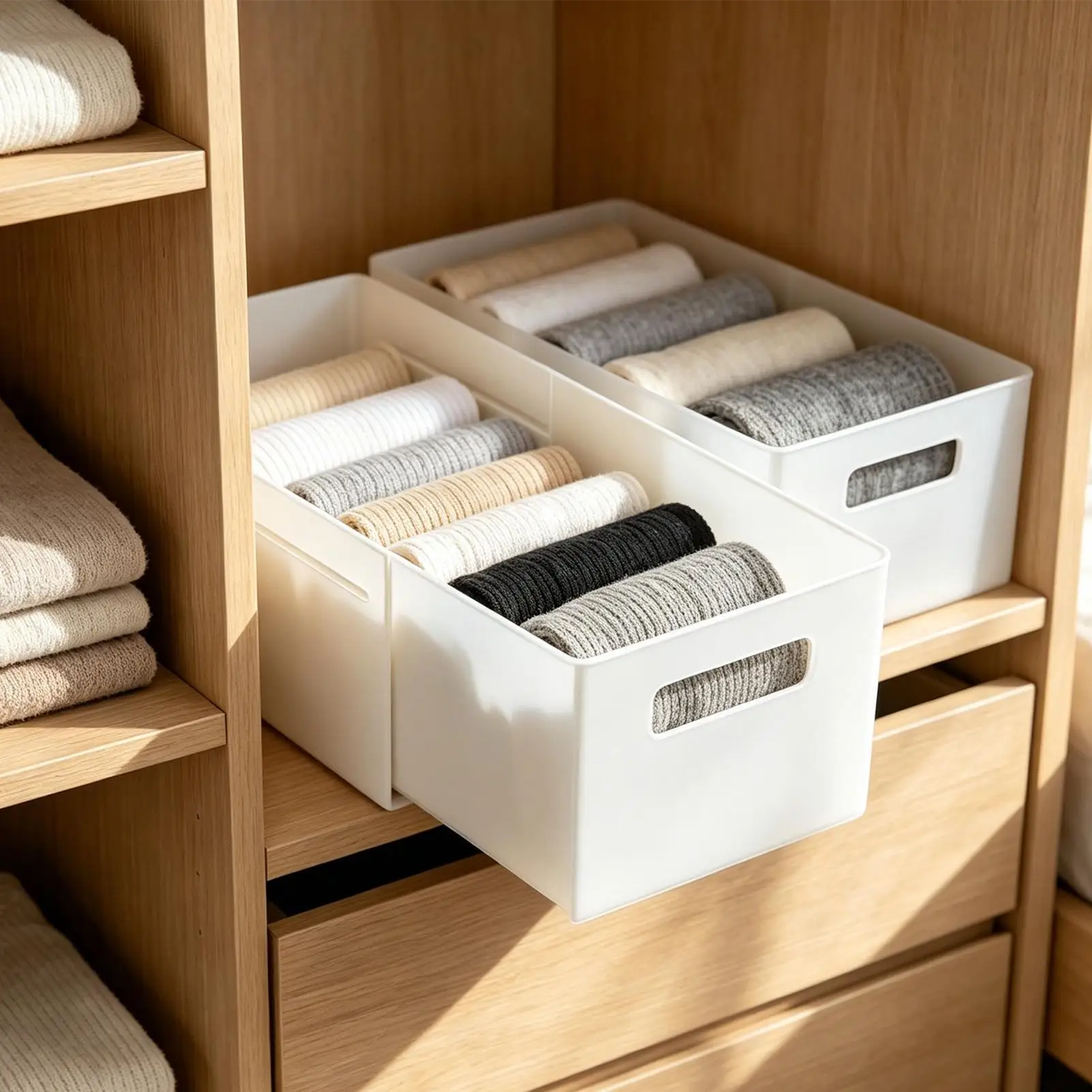 Drawer Organizer Expandable Pull-Out Kitchen Cabinet Storage Box Under Sink Storage Box For Homeowners Renters Dwellers Bathroom