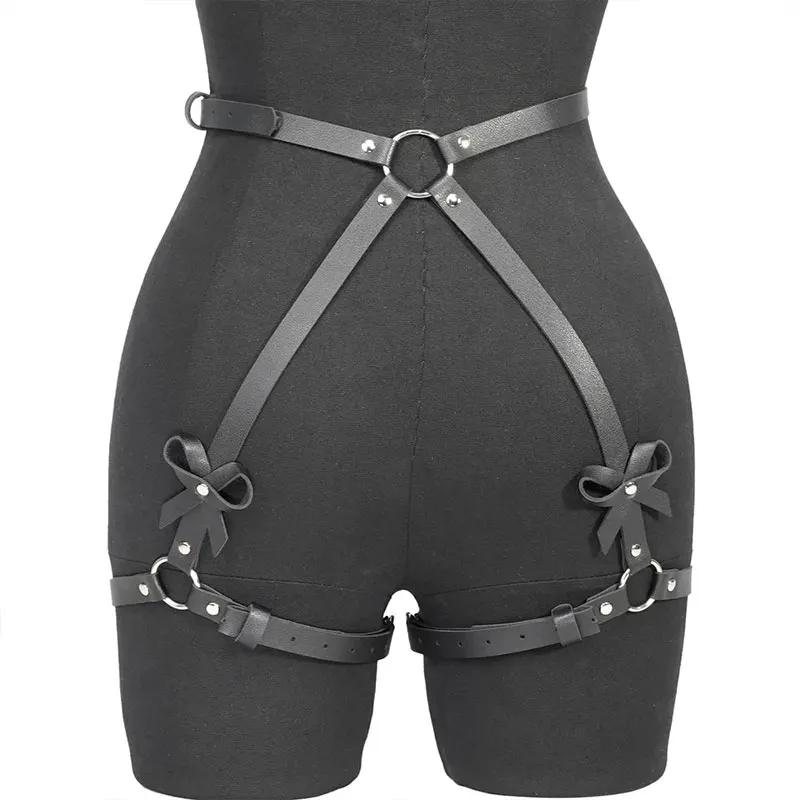 Arnés de Bondage para piernas para mujer, cinturón gótico de Bondage, Liga de muslo enjaulado, correas Bdsm, accesorios de ropa