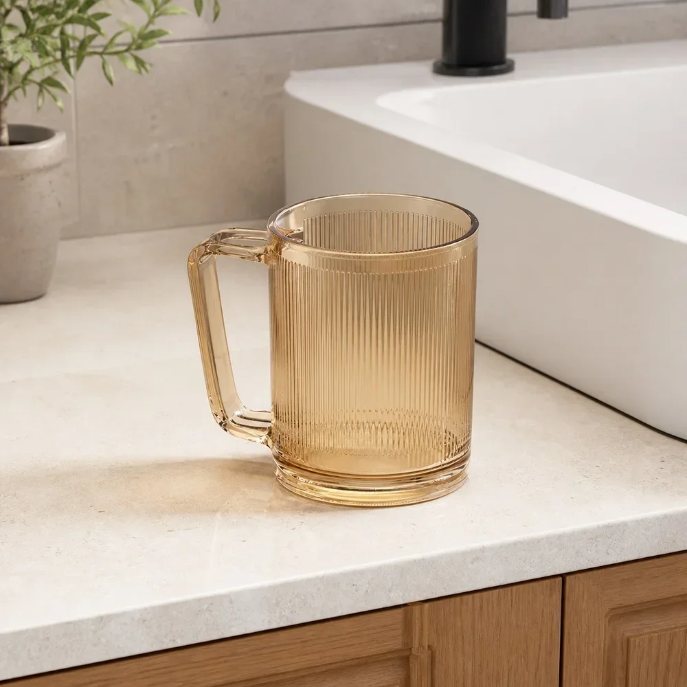 Bathroom Rinse Cup Plastic Toothbrush Holder Lightweight Tumbler Mouthwash Container Home Dorm Travel Counter Storage Organizer