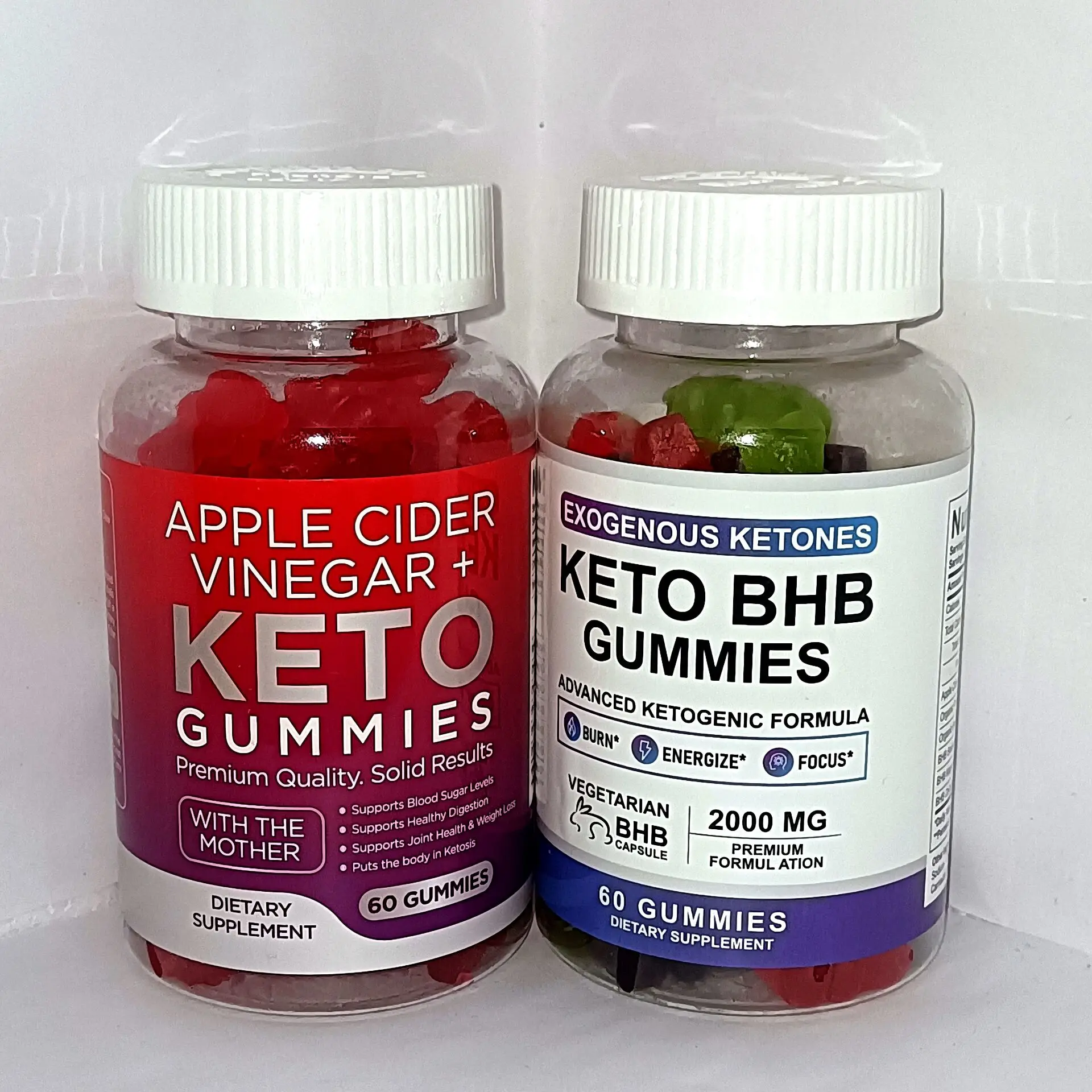 

2 bottles apple vinegar ketogenic gummy promote digestion support immune system health help metabolize health foods