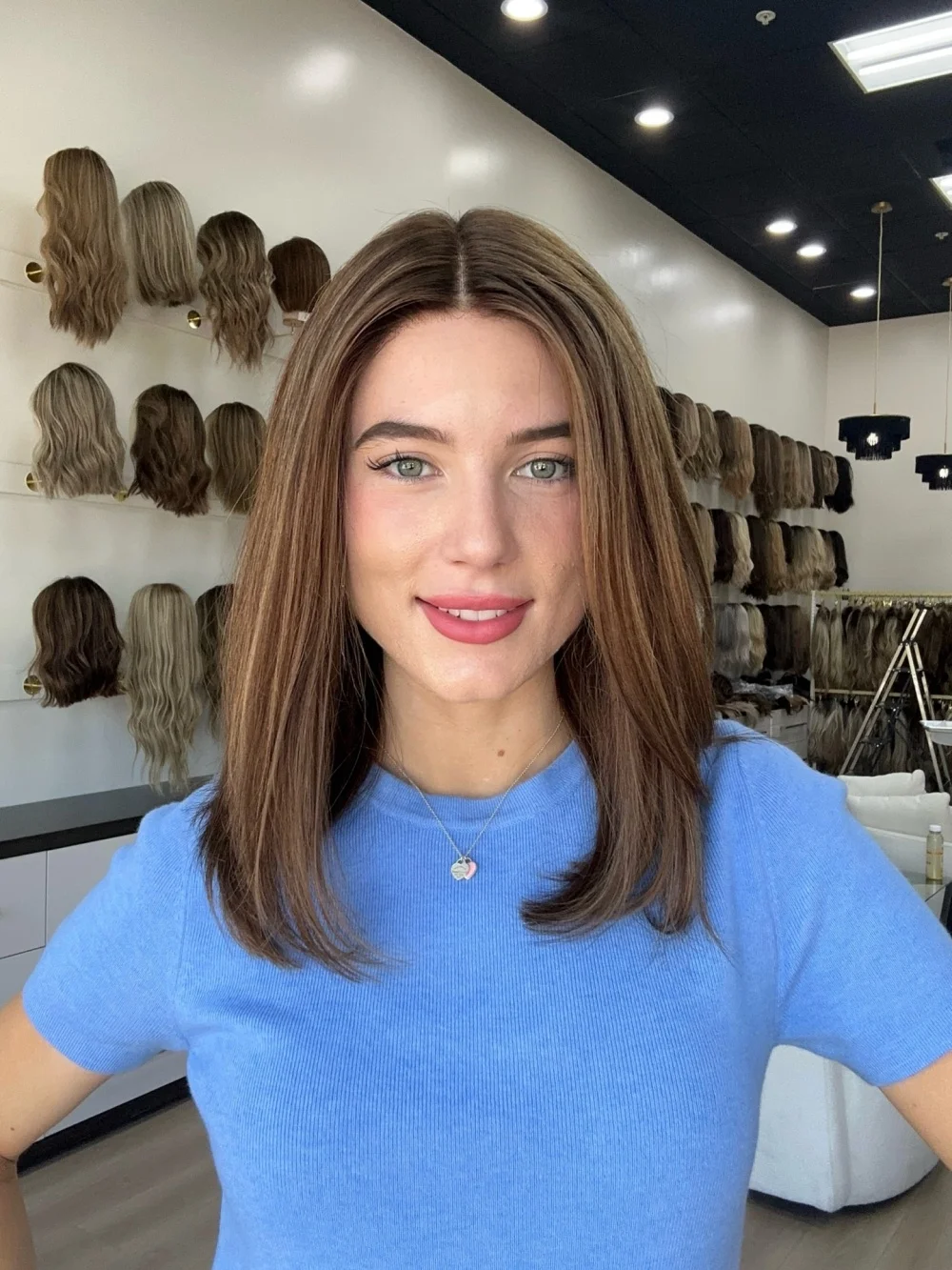 New In Bob Wig 13x4 Chocolate Brown Synthetic Lace Front Wig Blonde Highlights Short Straight Fibre Realistic Natural Look Wig