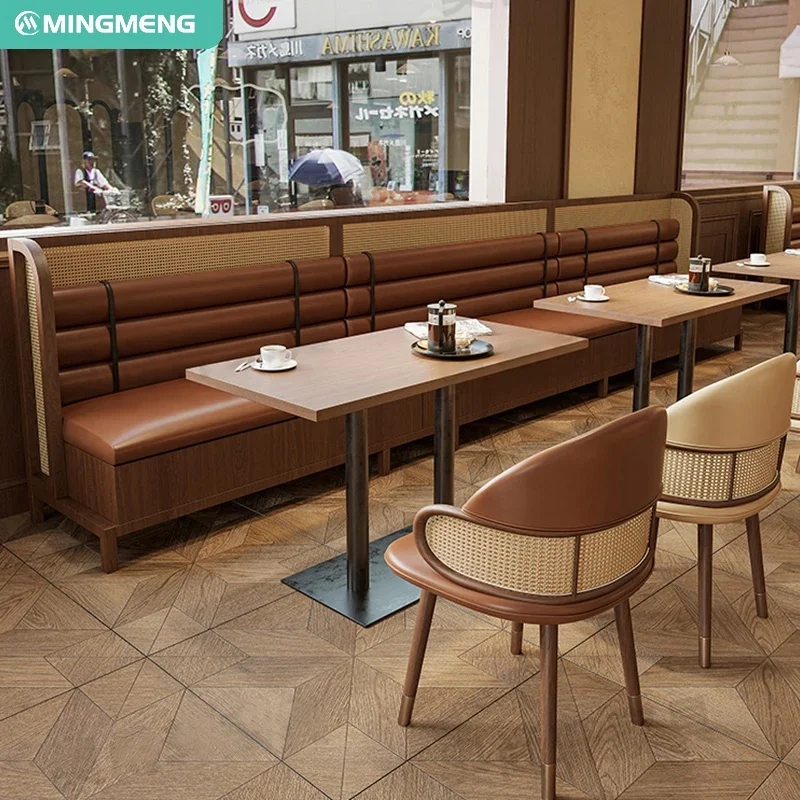 New Design Restaurant Sets Cafe Table and Chairs New Arrivals Restaurant Furniture Double Side Seating Booth