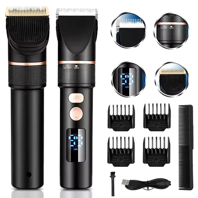 New Mens Electric Hair Clipper LED Display Barber Trimmer Professional Hair Salon High Power Hair