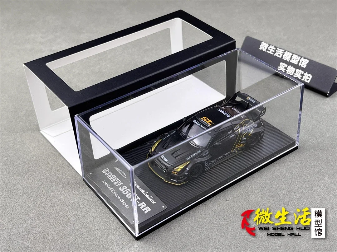 Stocks prêts MC 1:64 LB 35GT-RR, Collection noir mat, modèle de voiture à l'échelle cadeau