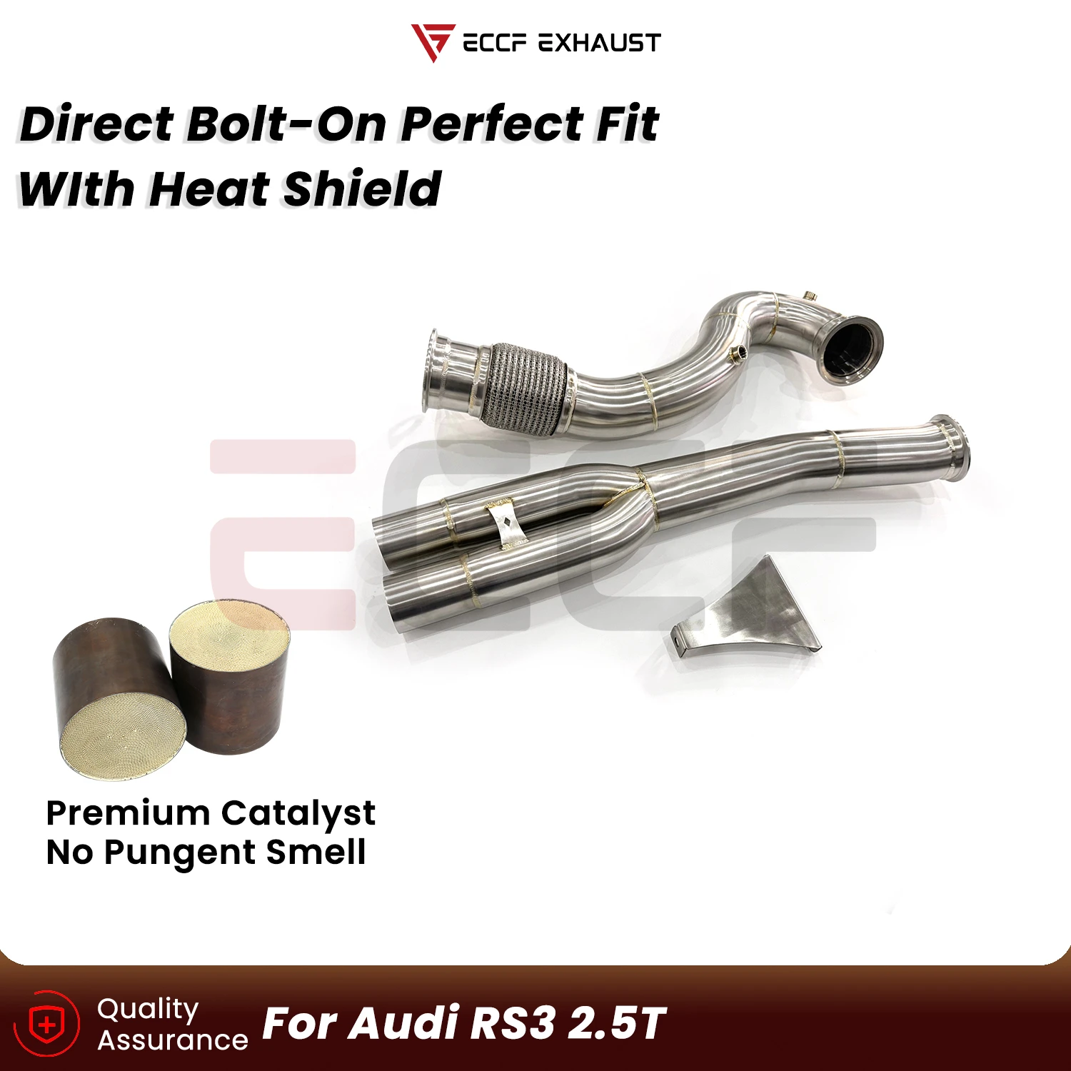 

Sporty Downpipe With Front pipe For Audi RS3 2.5T Aggressive Exhaust Sound Plug and Play Upgrade Performance