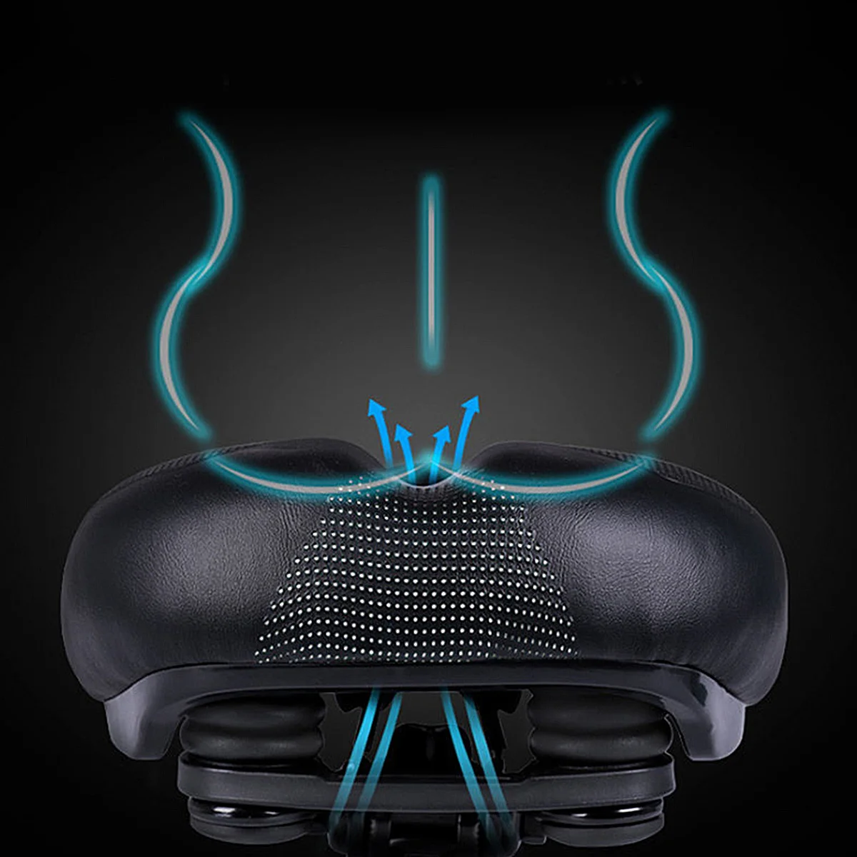 

Spring Design Bike Seat Black Thick Padded Suspension Absorbing Comfortable Wide Saddle for Mountain Road Racing Bike Cushion