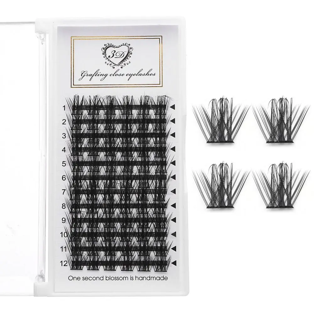 Pestañas individuales suaves de imitación de visón, grupos de pestañas naturales largas, volumen fino y esponjoso, extensión de pestañas DIY en casa