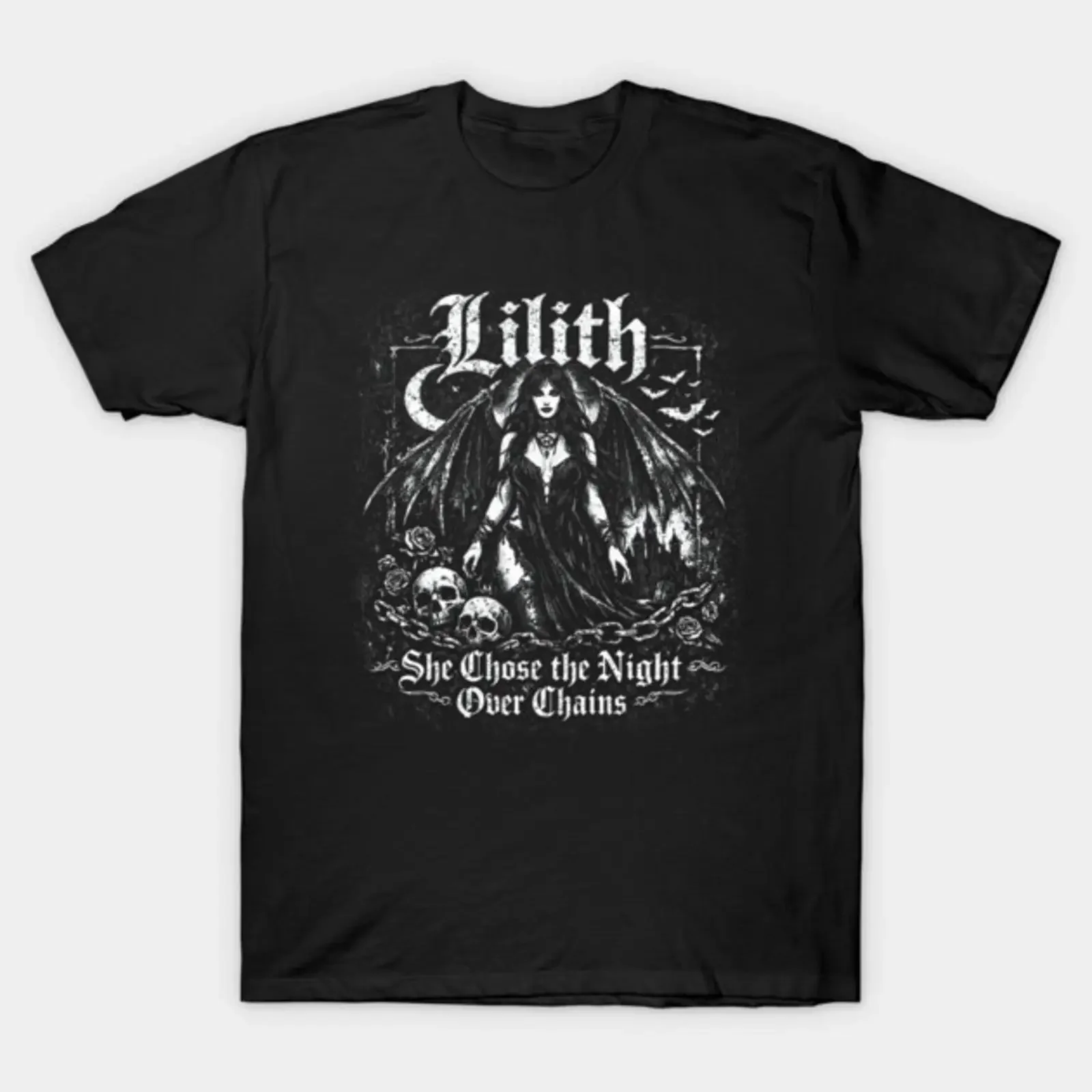 Lilith Gothic Dark Feminine Design T Shirt vintage Washed Unisex Top For Everyday Wear streetwear Breathable Stretched Casual