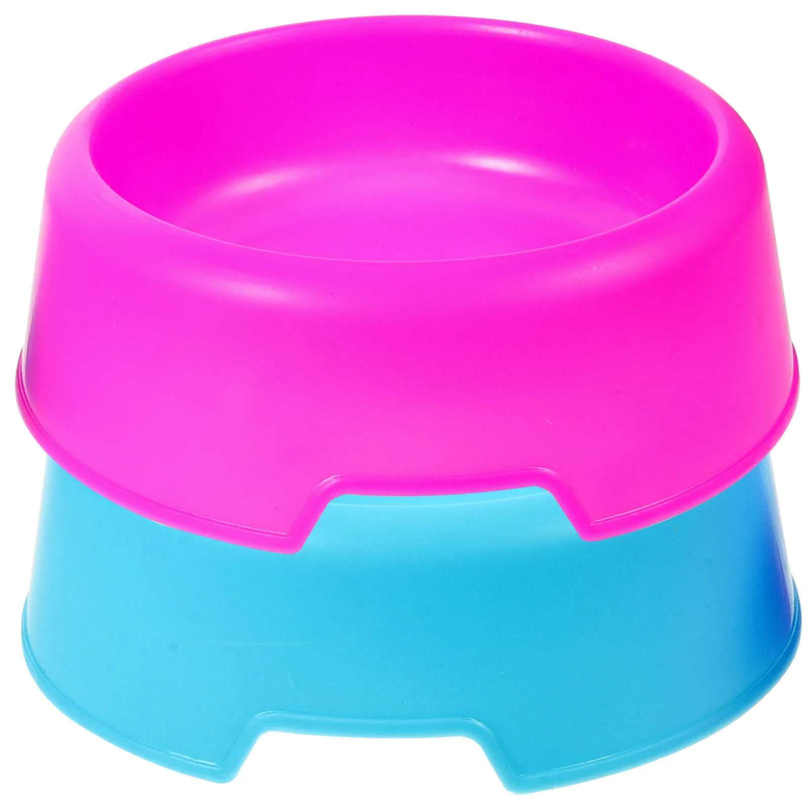 

2Pcs Candy Color Plastic Dog Food Bowl Round Pet Feeding Water Bowl Practical Durable Easy Clean Puppy Feeder Pet Food Container