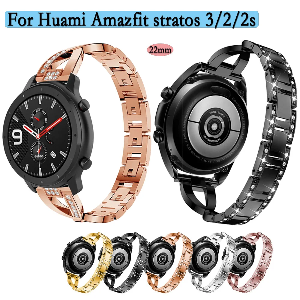 

Металлический ремешок для Huami Amazfit GTR 2 /3 /3pro /4, браслет из нержавеющей стали в деловом стиле для Huami Amazfit stratos