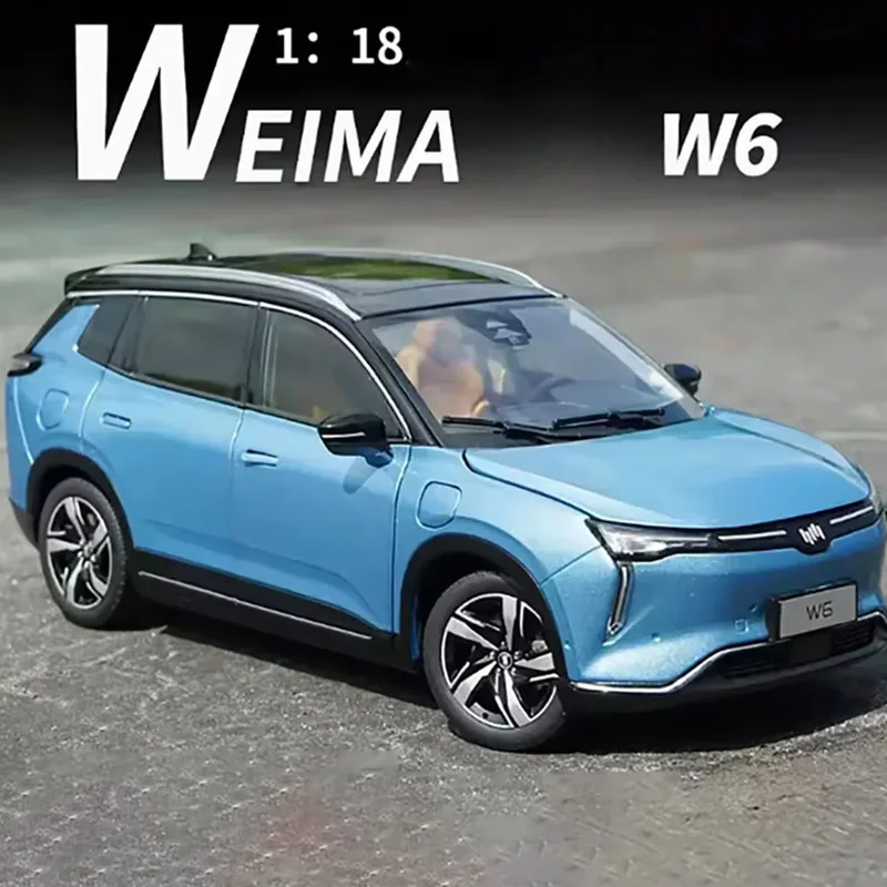 1:18 Scale WeiMa W6 EV Alloy Full Open Car Model Classics Adult Souvenir Gift Static Display-No Color Box