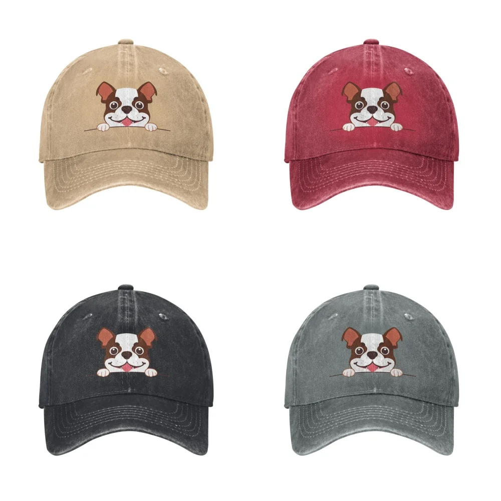 

Bulldog Dog Baseball Cap Men Dad Hat Unisex Hip Hop Cap Adult Denim Trucker Cap Summer Sport Sunscreen Hat