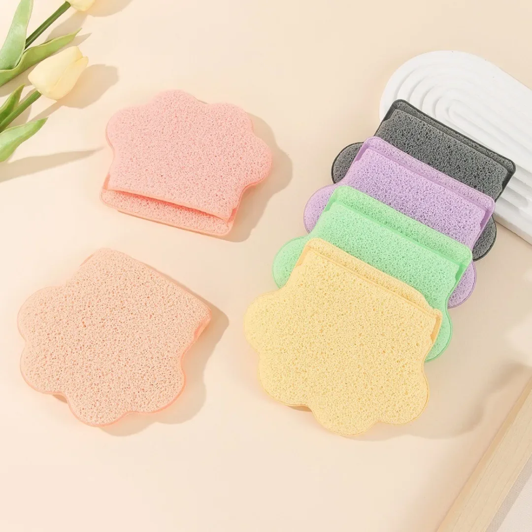 Esponja Facial de pata de gato, almohadillas de limpieza Facial, guante reutilizable, esponja de baño, almohadillas exfoliantes de burbujas, herramientas de maquillaje de limpieza profunda, 1 ud.