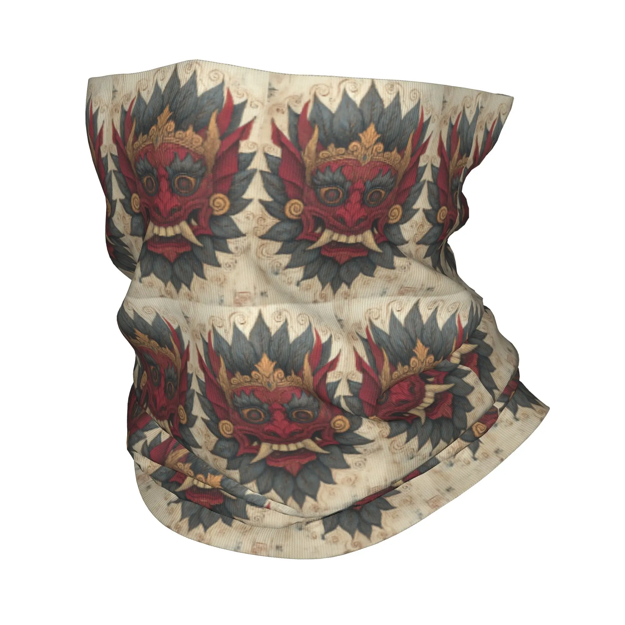 Balinese Barong Mask Myth Bandana Neck Gaiter Printed Wrap Scarf Warm Face Mask Riding For Men Women Adult