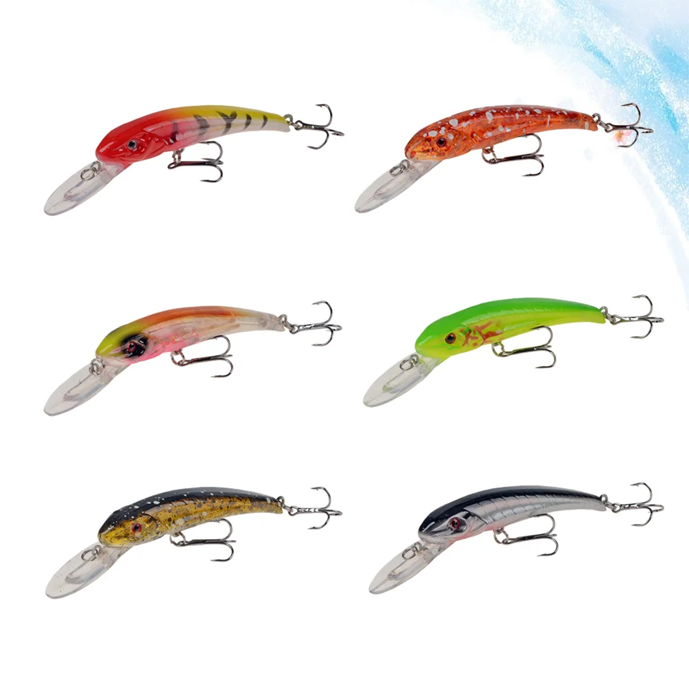 

6PCS 9CM Floating Fishing Baits Life-like Fishing Lures Steel Beads Fishing Lures Fishing Supplies for Fishing Use