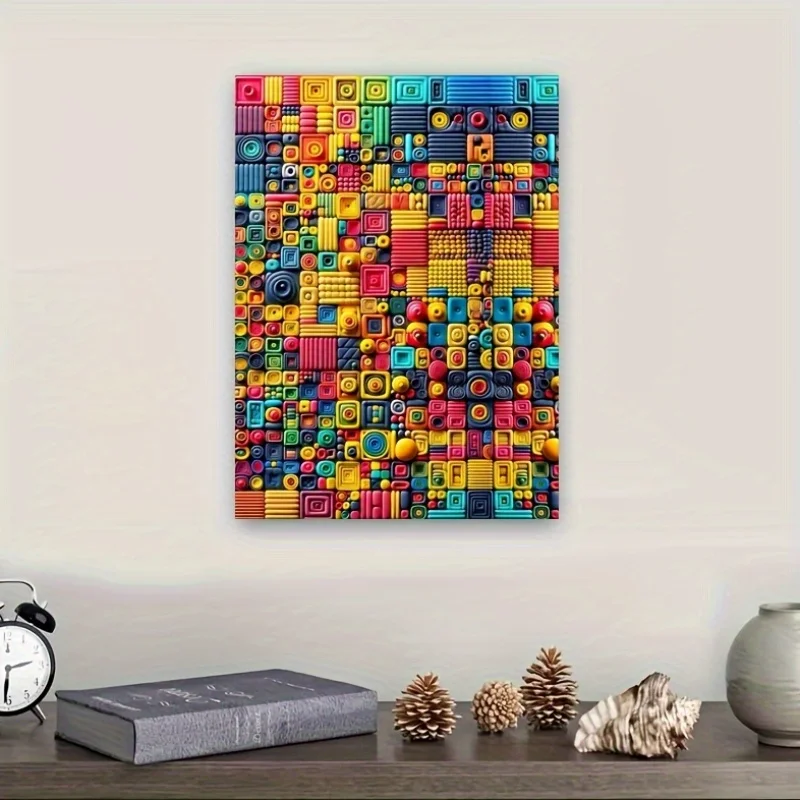 1000 stuks puzzelspel, doolhofkubus, wit rechthoekig ontwerp, puzzel voor volwassenen draagbare kubusvormige kunstdecoratie, ingelijste doe-het-zelf-kookplaat