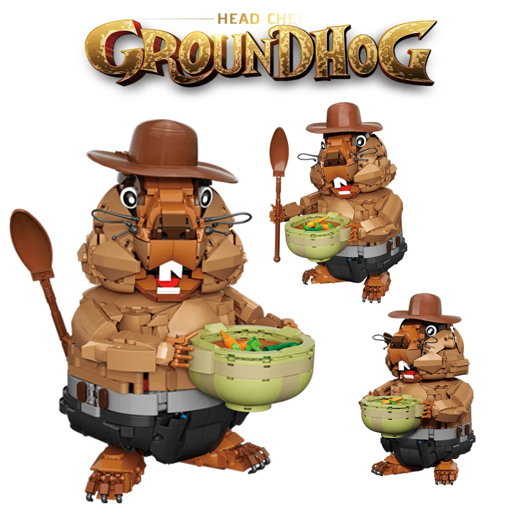 

2025 Marmot Animal Building Blocks Set MOC Assembly Bricks DIY tabletop decorations Models Birthday Halloween Christmas gifts