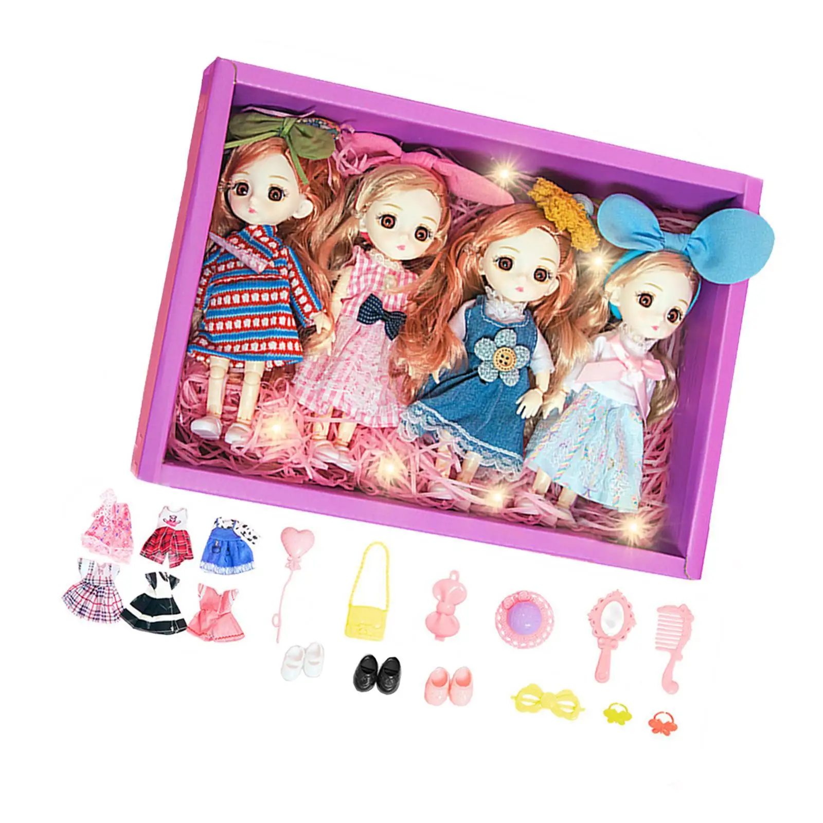

Princess Doll Set for Girls Imaginative with Doll Clothes Pretend Play Educational Princess Figures 15cm/5.91inch for Kids Girls