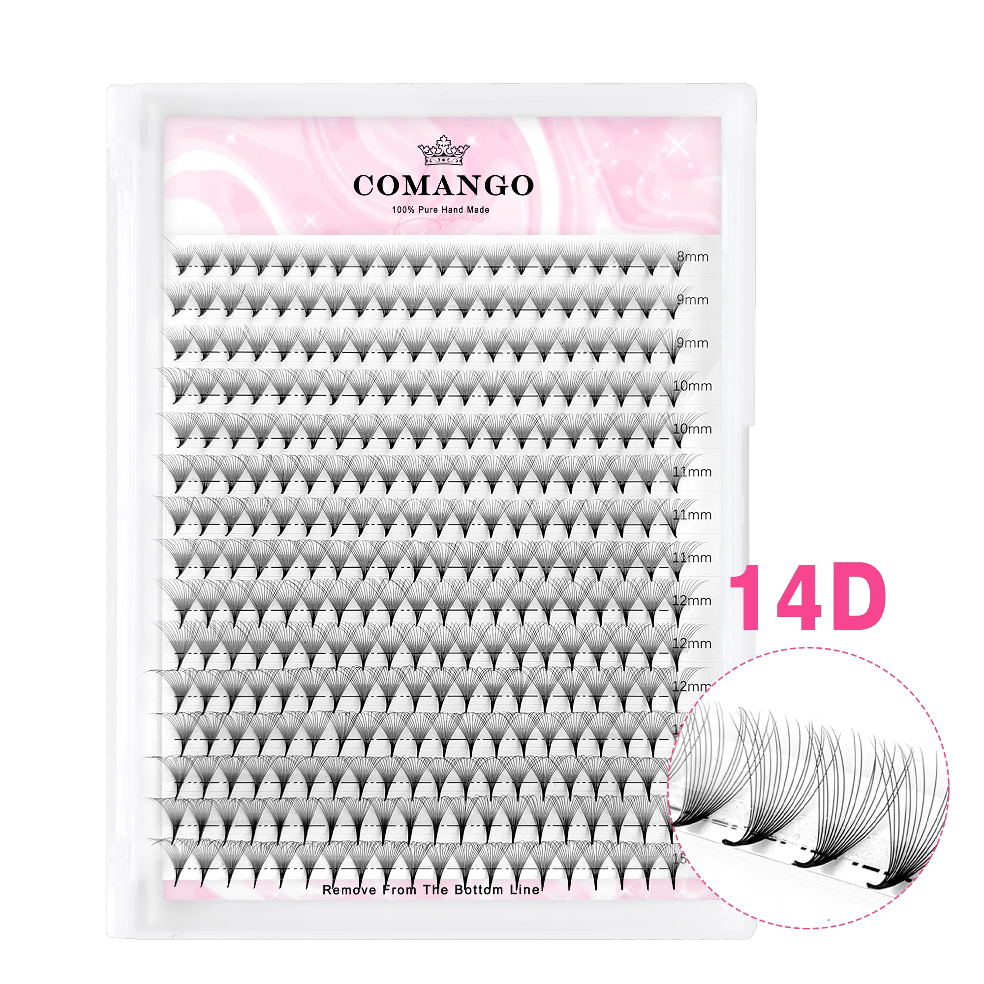 CoMango 120/300 Fans Vorgefertigte Volumenfächer Wispy Mink Pointy Base Wimpernverlängerung 3D/6D/10D/12D/14D/16D Importiertes Material PBT