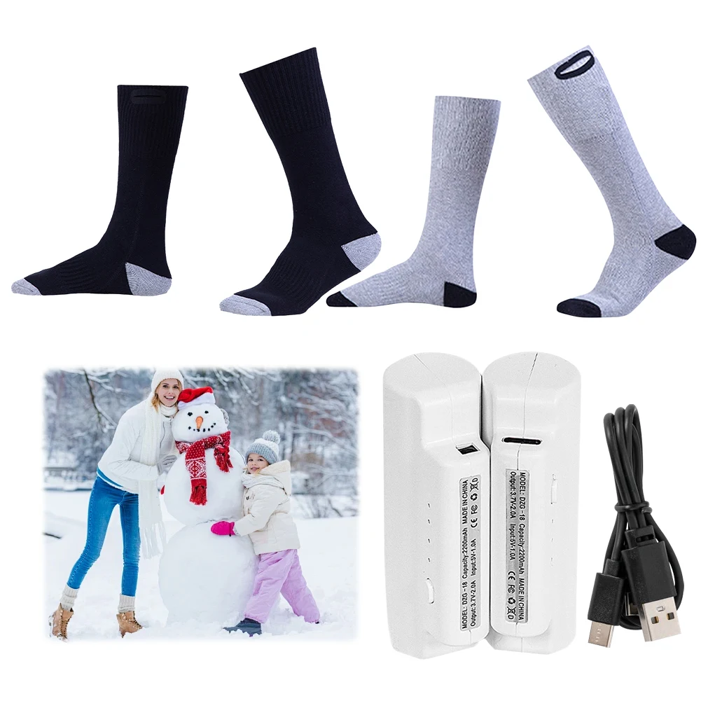 Calcetines calefactables con batería para hombre y mujer, medias térmicas con aislamiento, calentador de pies, calcetines calefactores eléctricos para deportes al aire libre y esquí