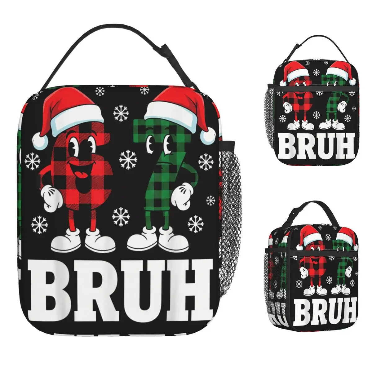 

67, забавная рождественская сумка Bruh, итальянская Brainrot Meme, сумка для обеда, детская коробка для завтрака, повседневная дорожная сумка-холодильник, сумки-оксфорды