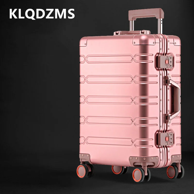 KLQDZMS-Valise à Roulettes en Alliage d'Aluminium et de Magnésium, Valise d'Embarquement de 20, 24 et 29 ans pour Homme, Nouvelle Collection