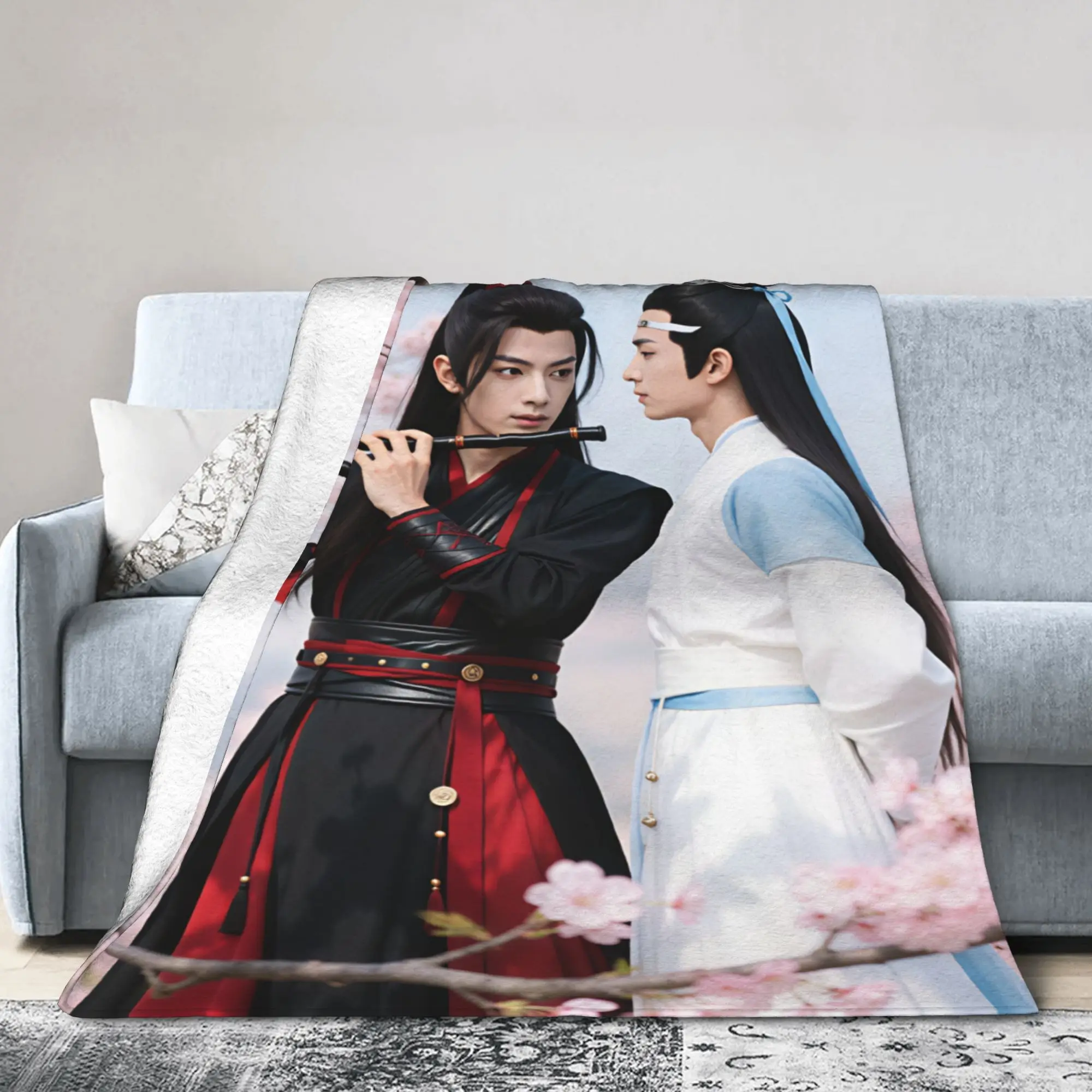 WangXian Bunny Mo Dao Zu Shi The Untamed Blankets Warm Soft Plush Throw Blanket For Chair Camping Flannel Bedspread Bed Cover