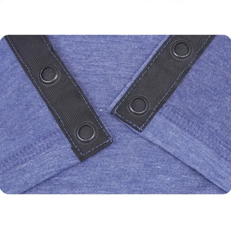 Camiseta de paciente estilo botón de despegue fácil de usar, acupuntura posoperatoria, PICC, ropa de cuidado para ancianos postrados en cama para fracturas de brazos