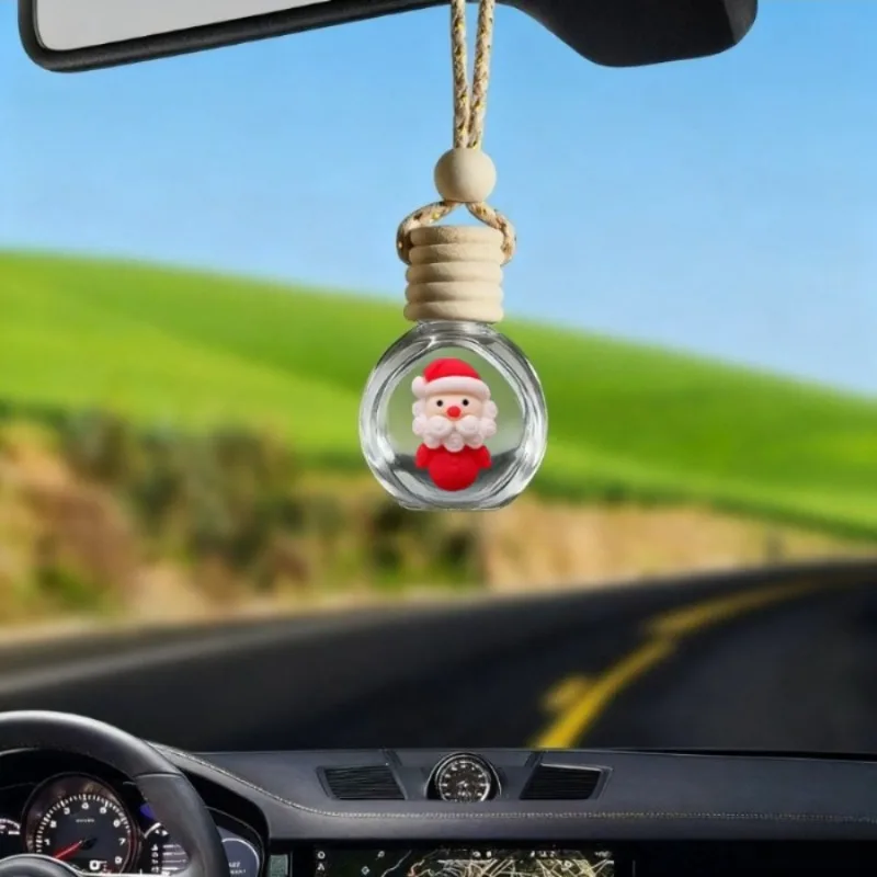 Decoración clásica del coche de la Navidad de la barba de Papá Noel - Botella de fragancia vacía para ventilación, adorno festivo del tamaño compacto