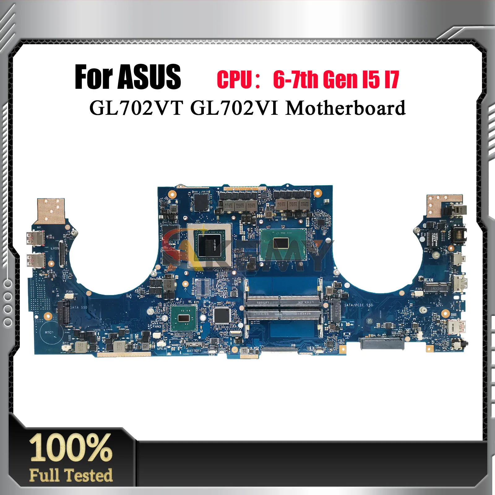 GL702VT Laptop Motherboard For ASUS ROG Strix GL702VSK S7VS GL702VI GL702VMK GL702V Mainboard With I5 I7 CPU stk 100% tests OK