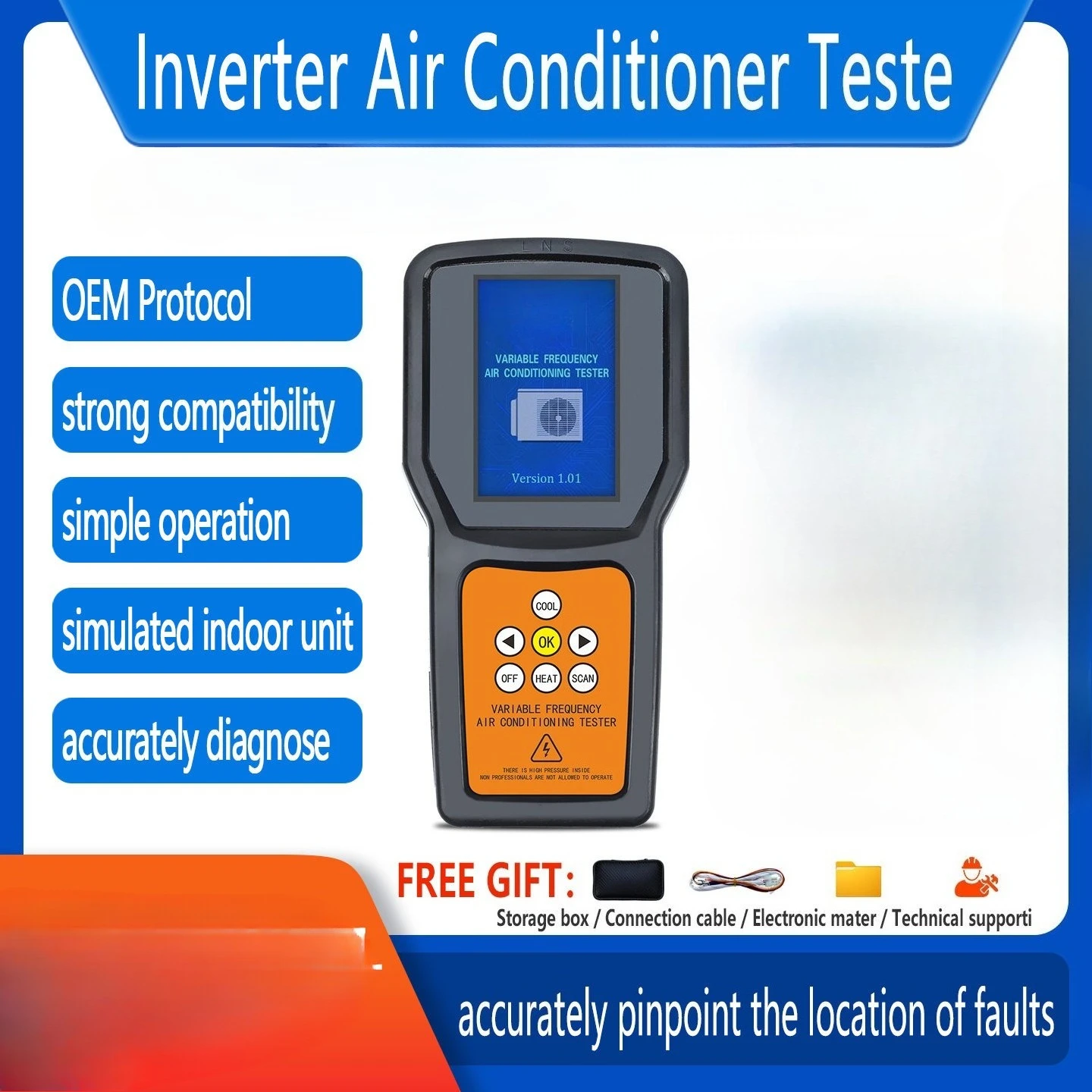 English Version Inverter Air Conditioner Detector Supports 100+ Brands Inverter Air Conditioner External Machine Testing