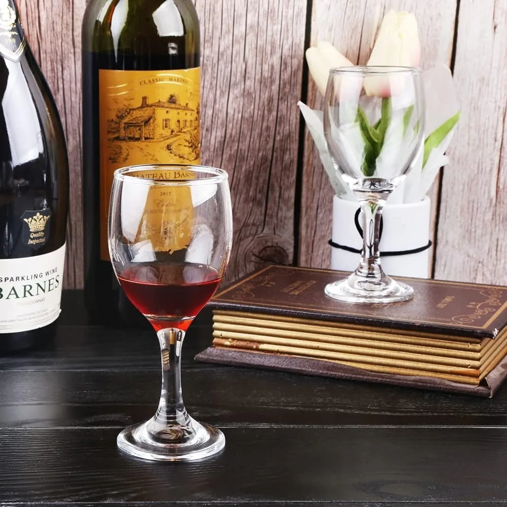 Набор из 24 классических маленьких бокалов для красного вина — высота 5,6 дюйма, емкость 120 мл, прочные прозрачные белые бессвинцовые стеклянные стаканчики для вечеринок