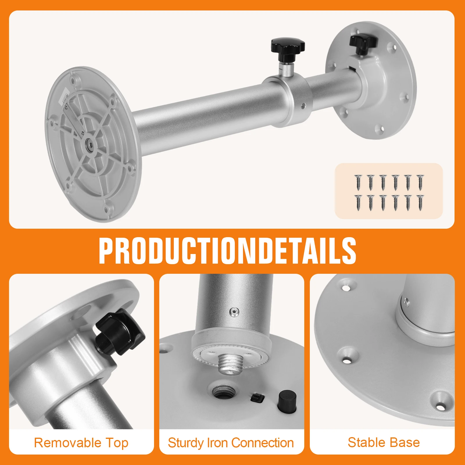 

Опора-основание для стола RV с одной регулируемой ножкой, система подъема, крепление для регулируемых столов, 27,5 дюйма, для автодомов, морских судов, яхт