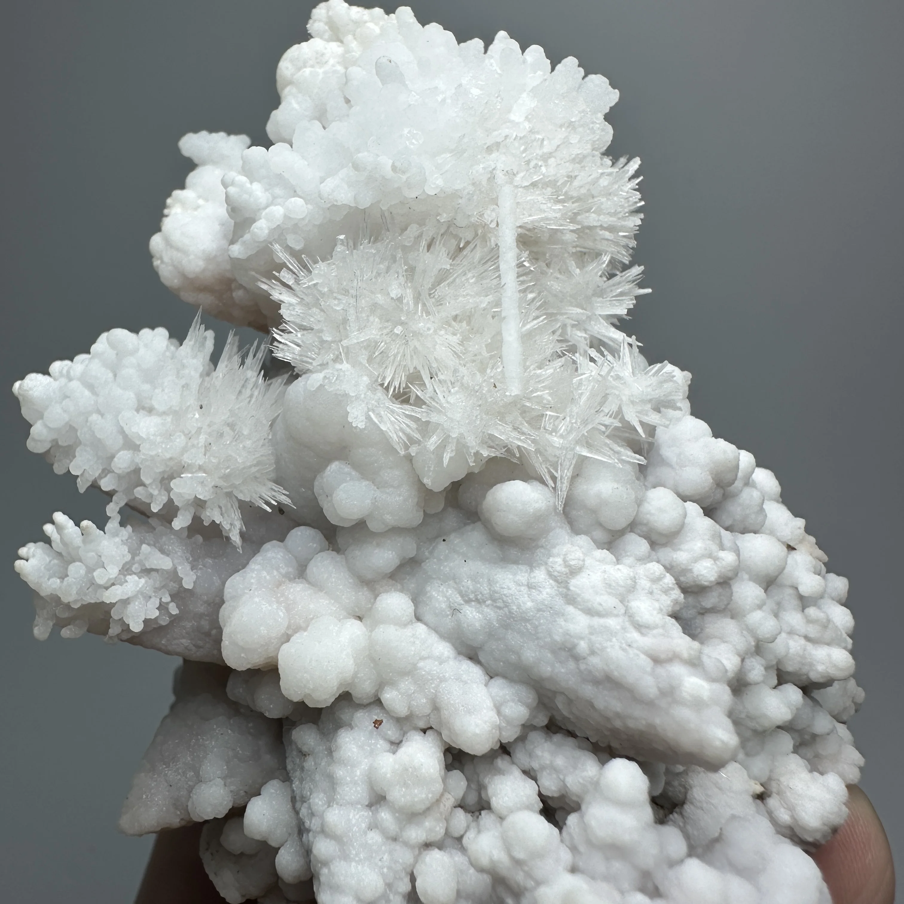 

Natural Scolecite with Calcite Cluster, Clear Needle Zeolite Crystal, Healing Stone Home Decor, Mineral Specimen