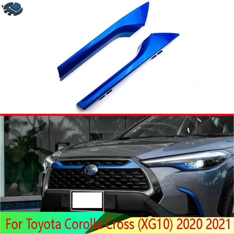 

For Toyota Corolla Cross (XG10) 2020 2021 Car Accessories ABS Chrome Front Center Mesh Grille Grill Cover Radiator Strip Trim