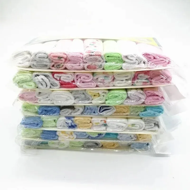 8PCS Baby Washcloths Soft Face Towels Natural Cotton Baby Drool Towel Baby Feeding Burp Cloth Bib Handkerchief Baby Shower Gift