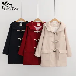 2024 Winter Coat For Women Wool Duffle Coat Fashion Woman Trench Coats Thicke Warm Woolen Women's Hooded Coat Office Work Wear