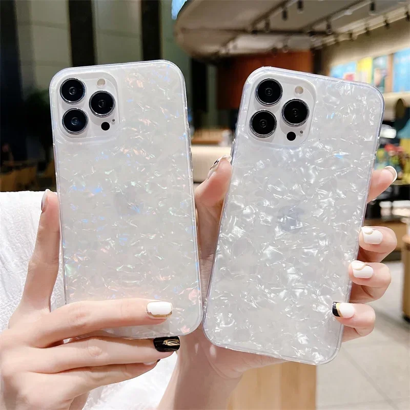 Cute Glitter Marble Silicone Case For iphone 16 15 14 12 13 Mini 11 Pro Max Plus Silicone Soft TPU Back Phone Cases Cover