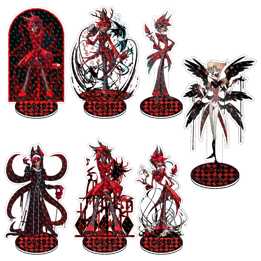 Hazbin Hotel Anime Acrylic Stand Vaggie Angel Dust Alastor Husk Charlie Morningstar Desktop Ornament Collectible Gift for Fans