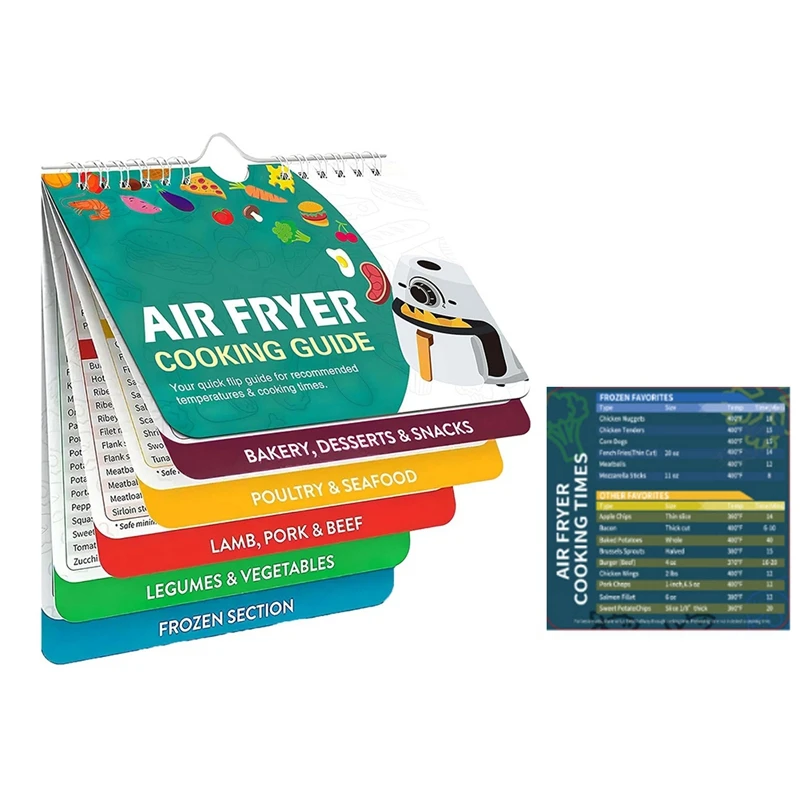 Air Fryer Recipe Book,Air Fryer Cooking Guide,Magnetic Air Fryer Recipe Book Schedule,Air Fryer Recipes Spare Parts Accessories