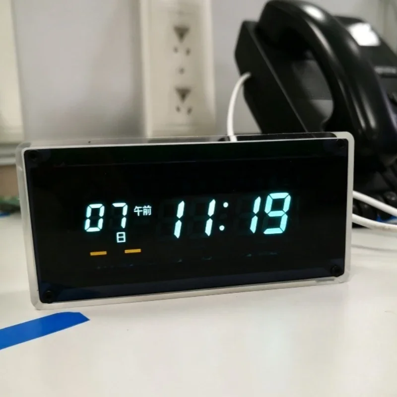 Retro VFD Desktop Clock Vacuum Fluorescent Screen WIFI Smart Clock Auto Time Calibration Daylight Saving Time Support DeskClocks