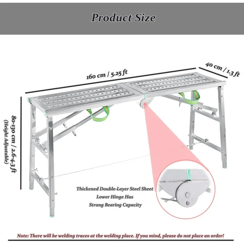 Scaffolding Equipment, Step Ladders, Portable Multipurpose Folding Scaffolding Work Platform Scaffold Tower Ladder Stool