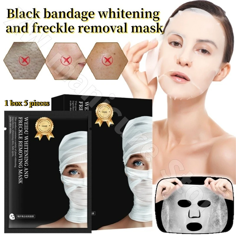 Black Bandage Mask Bose Is Used To Repair The Skin of Collagen and Moisturizing and Soothe Melanin 1 Box 5 Tablets