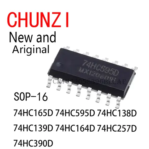 10PCS SMD IC Chip 74HC165D 74HC165 SN74HC165DR SN74HC165 SOP-16 74HC595 74HC595D 74HC138D 74HC139D 74HC164D 74HC257D 74HC390D